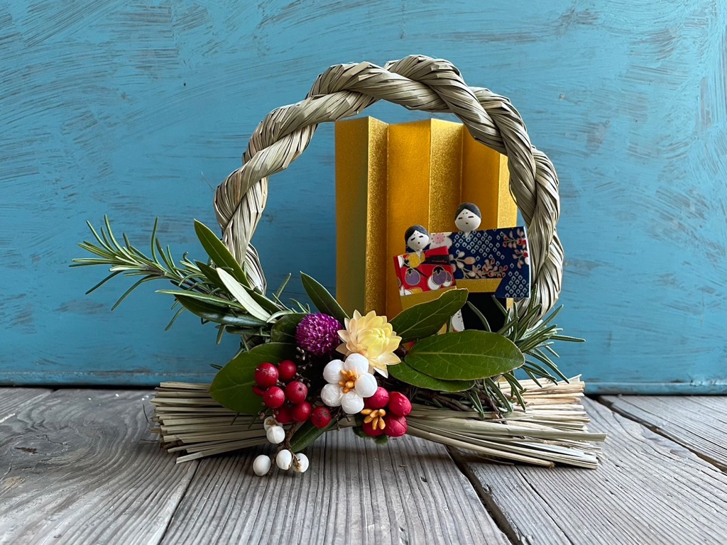 七島藺リース作り