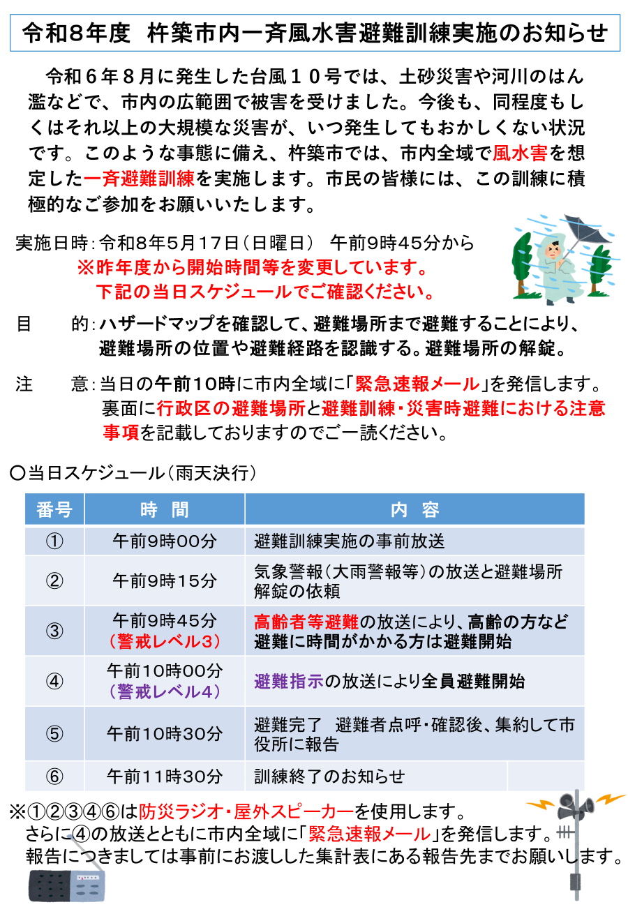 風水害避難訓練チラシ1