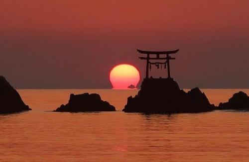 奈多海岸の朝焼け